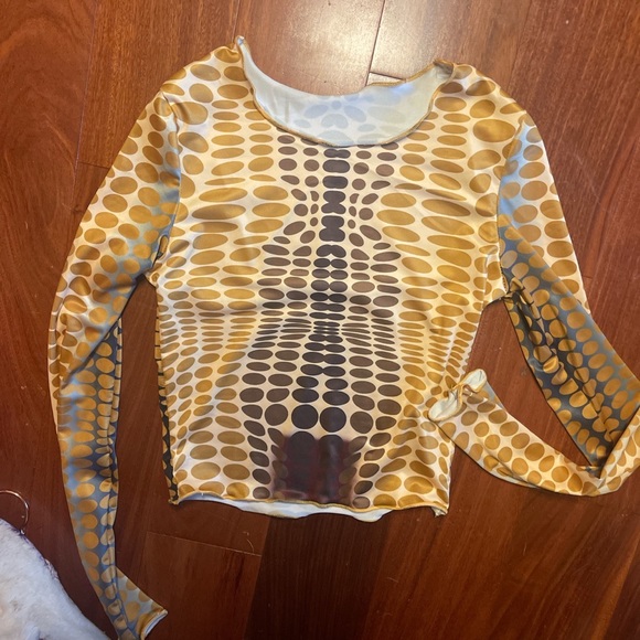 Abstract dot pattern long sleeve - one size but fits xs-s - Picture 2 of 3